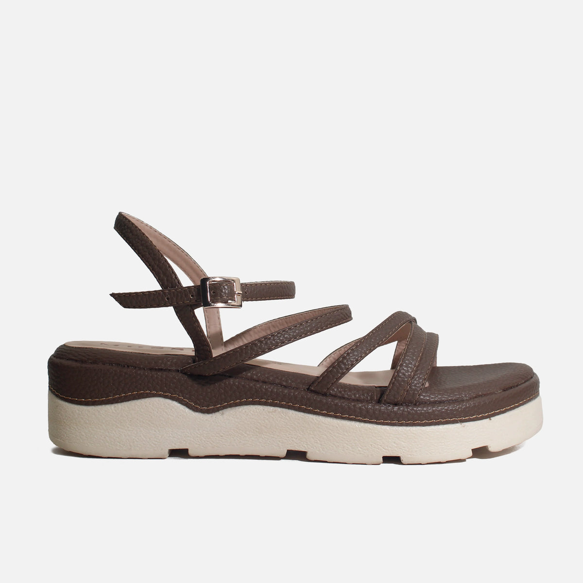 Sandalia chunky sabrina de sintético para mujer - Café