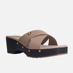 Sandalia plataforma florencia de sintético para mujer - Nude