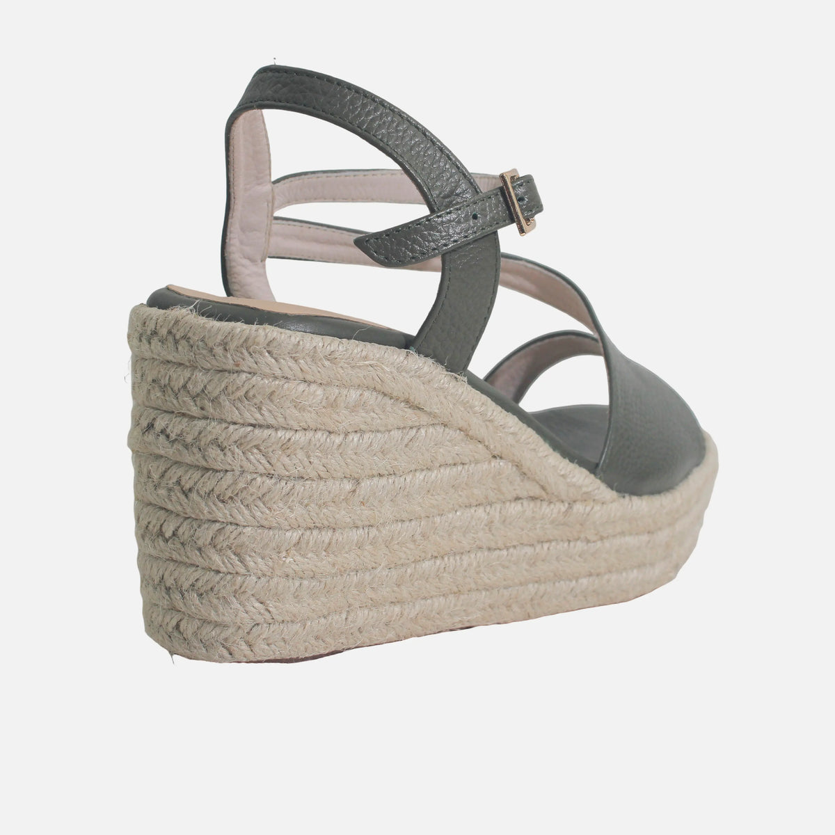 Sandalia plataforma sarah de cuero para mujer - Verde