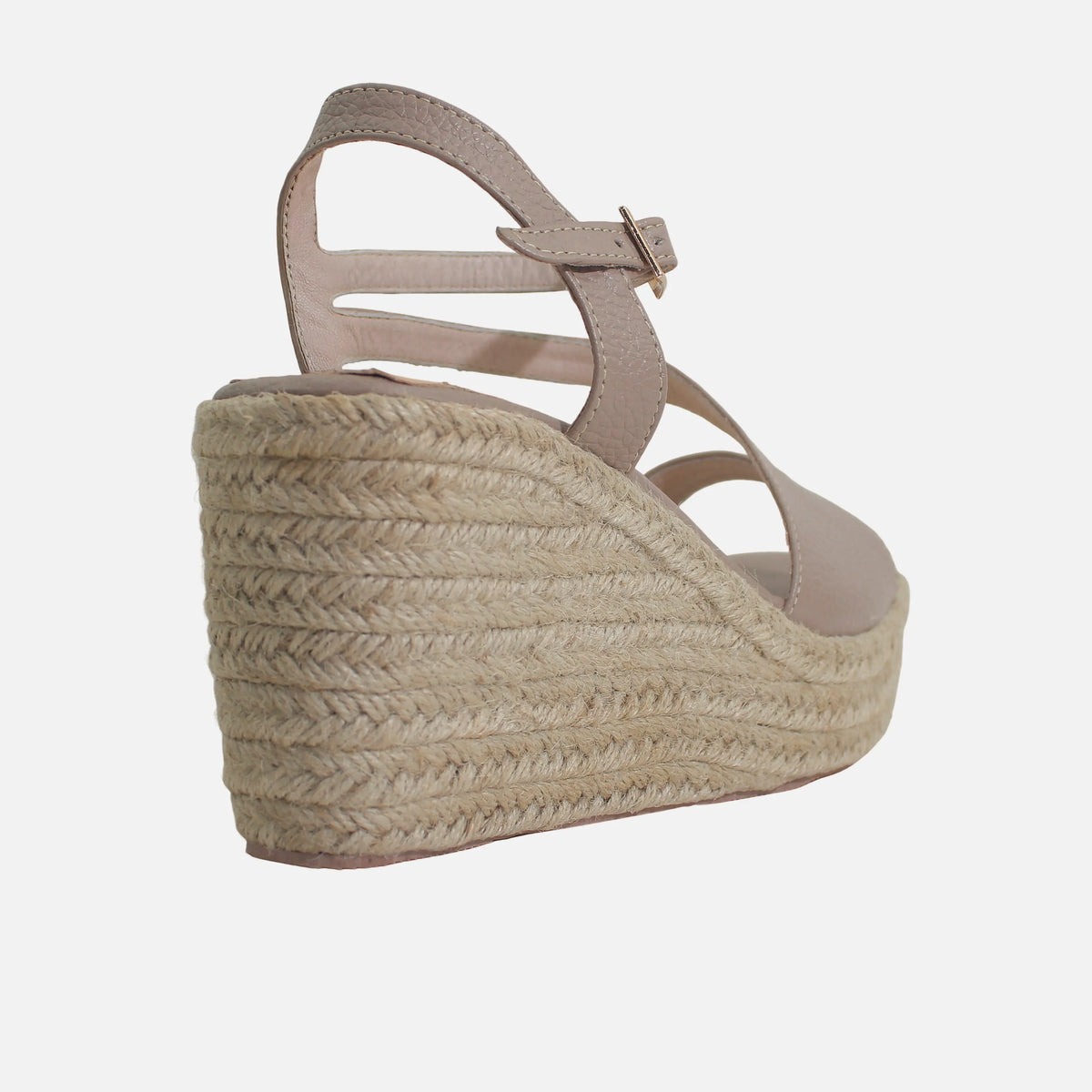 Sandalia plataforma sarah de cuero para mujer - Taupe