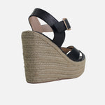 Sandalia plataforma marise de cuero para mujer - Negro