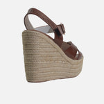 Sandalia plataforma marise de cuero para mujer - Miel