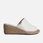 Sandalia espadrilla lyana de cuero para mujer - Hueso