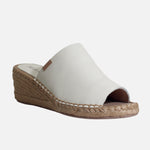 Sandalia espadrilla lyana de cuero para mujer - Hueso