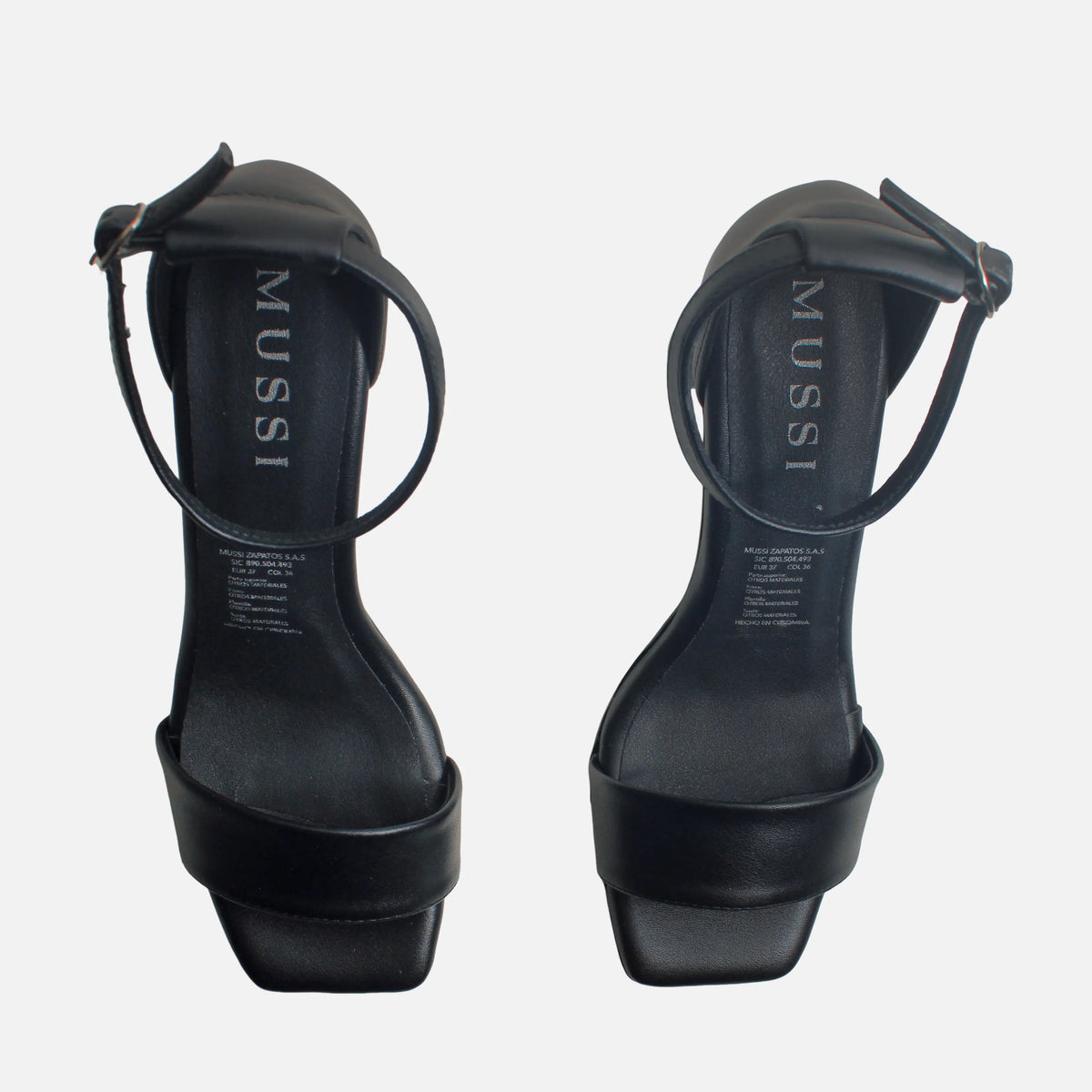 Sandalia tacon ivory de sintético para mujer - Negro