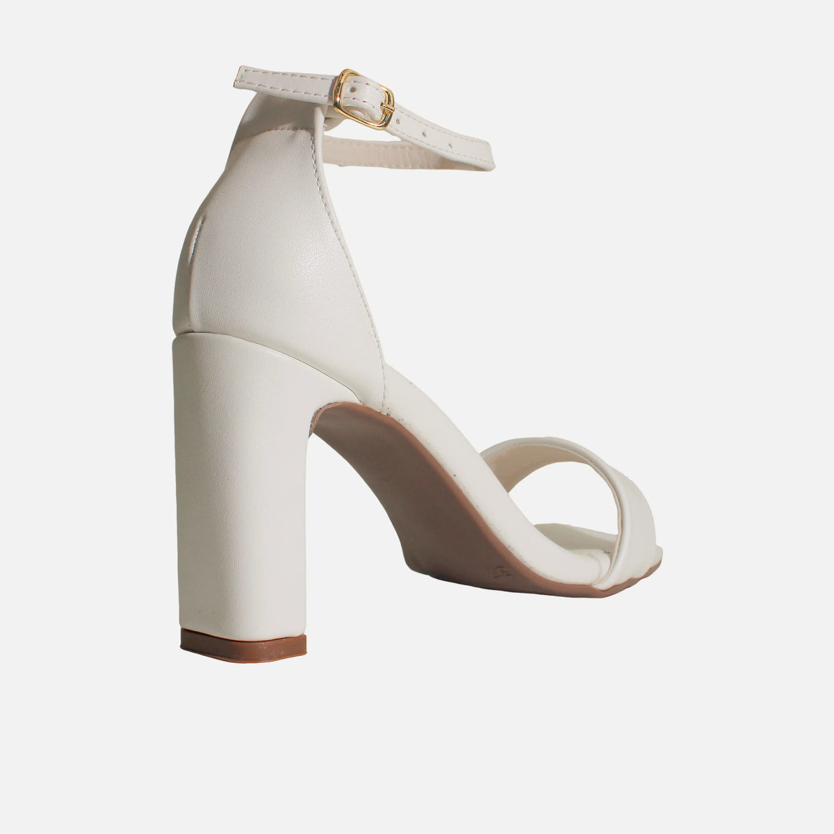 Sandalia tacon ivory de sintético para mujer - Blanco