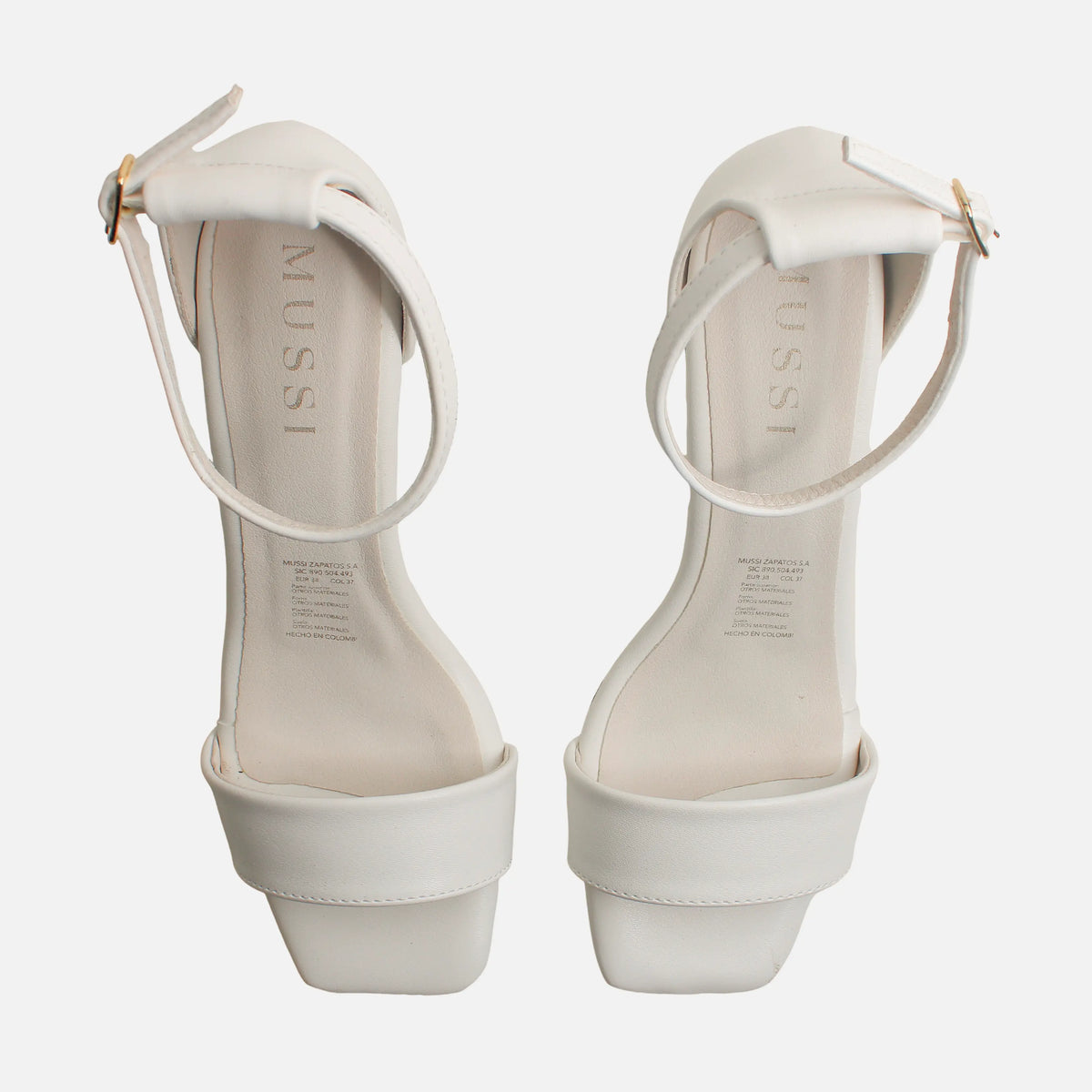 Sandalia tacon ivory de sintético para mujer - Blanco
