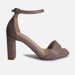 Sandalia tacon ivory de sintético para mujer - Taupe