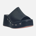 Sandalia plataforma dalia de cuero para mujer - Negro
