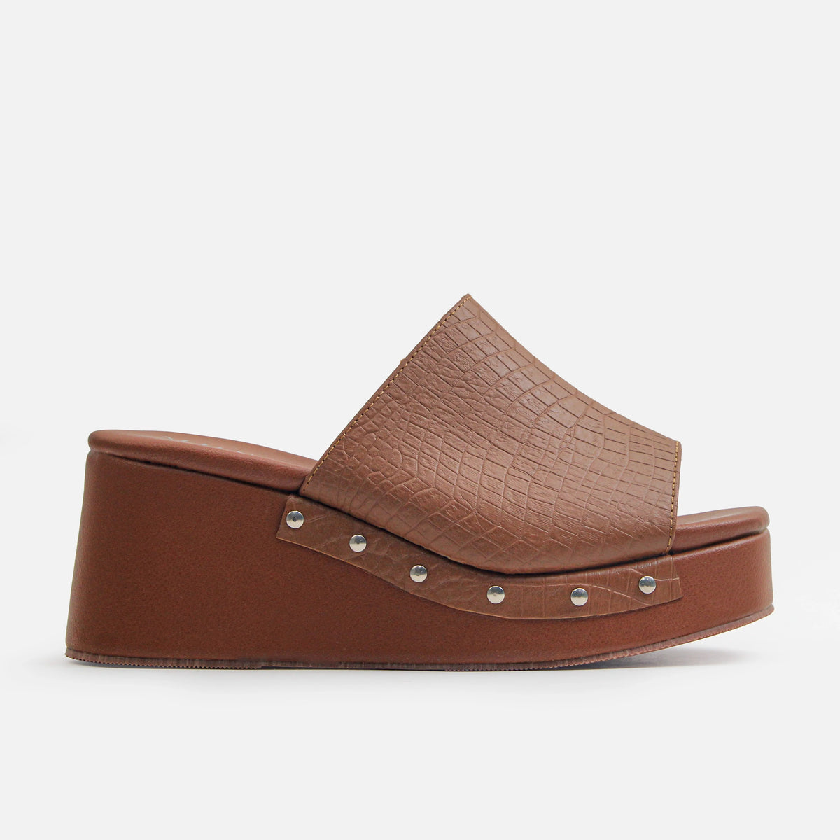 Sandalia plataforma dalia de cuero para mujer - Miel