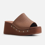 Sandalia plataforma dalia de cuero para mujer - Miel