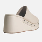 Sandalia plataforma dalia de cuero para mujer - Hueso