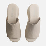 Sandalia plataforma dalia de cuero para mujer - Hueso