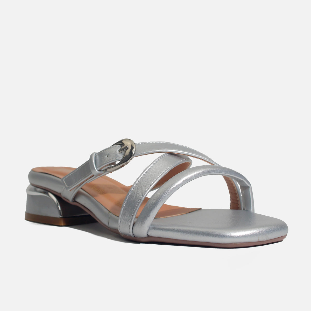 Sandalia tacon lilian de sintético para mujer - Plateado