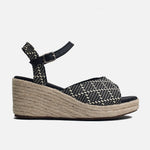 Sandalia plataforma iris de cuero, sintético para mujer - Negro