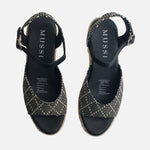 Sandalia plataforma iris de cuero, sintético para mujer - Negro