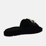 Sandalia flatform farel de cuero para mujer - Negro
