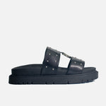 Sandalia chunky talia de sintético para mujer - Negro