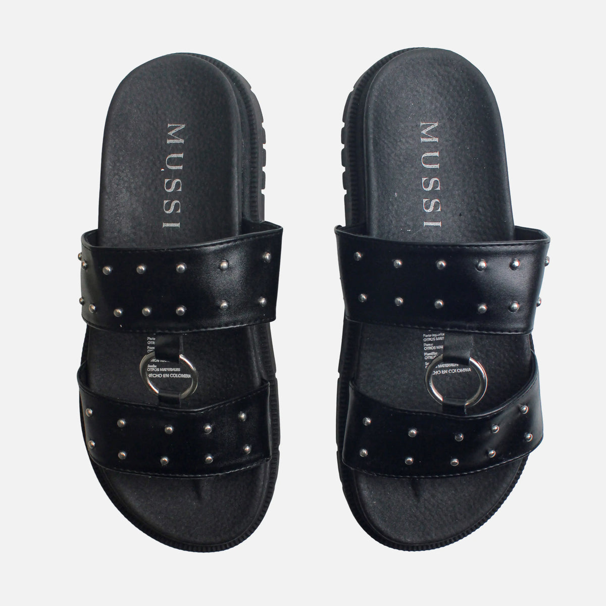 Sandalia chunky talia de sintético para mujer - Negro