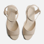 Sandalia plataforma liliana de cuero para mujer - Hueso