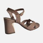 Sandalia tacon gisel de sintético para mujer - Beige