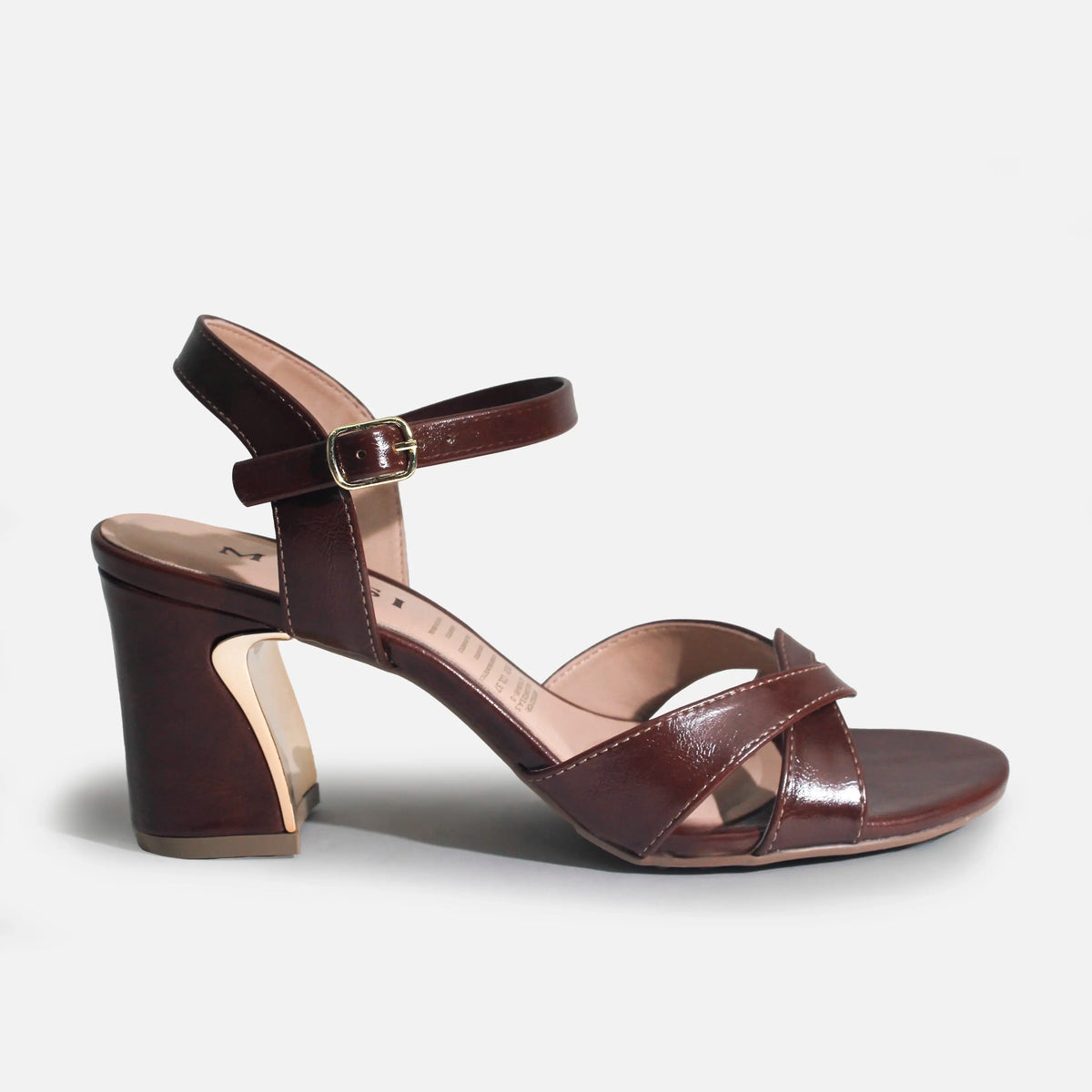Sandalia tacon gisel de sintético para mujer - Café