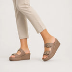 Sandalia confort freesia de sintético para mujer - Taupe
