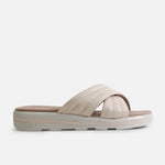 Sandalia confort dahlena de cuero para mujer - Beige