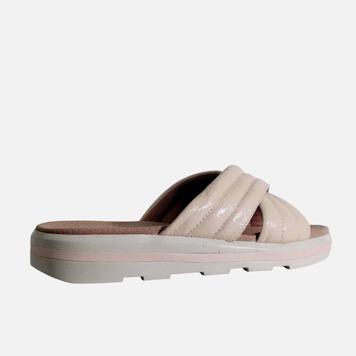 Sandalia confort dahlena de cuero para mujer - Beige