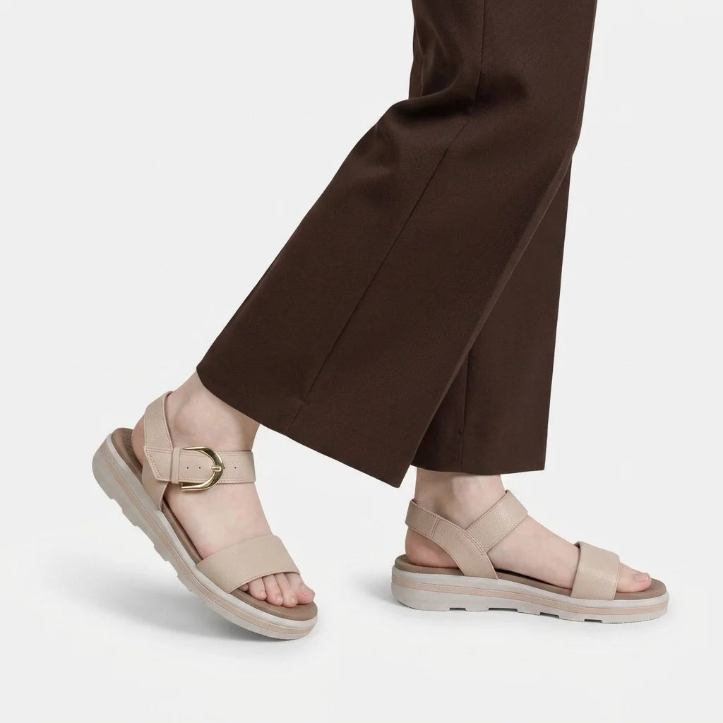 Sandalia confort blossia de sintético para mujer - Beige