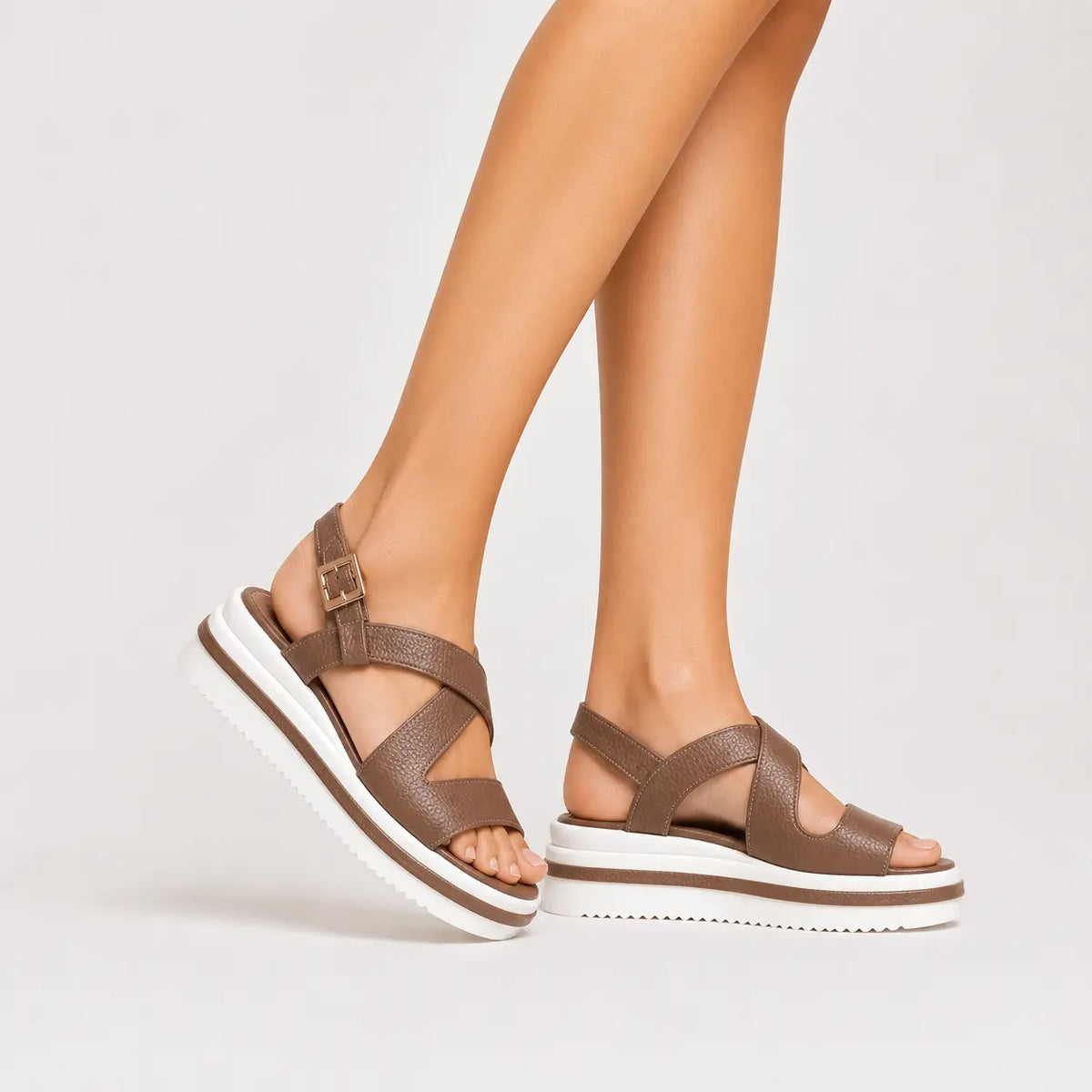 Sandalia chunky risel de sintético para mujer - Taupe