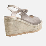 Sandalia plataforma aurora de cuero para mujer - Cobre