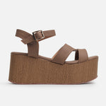 Sandalia plataforma lunaria de sintético para mujer - Taupe