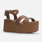 Sandalia plataforma lunaria de sintético para mujer - Taupe