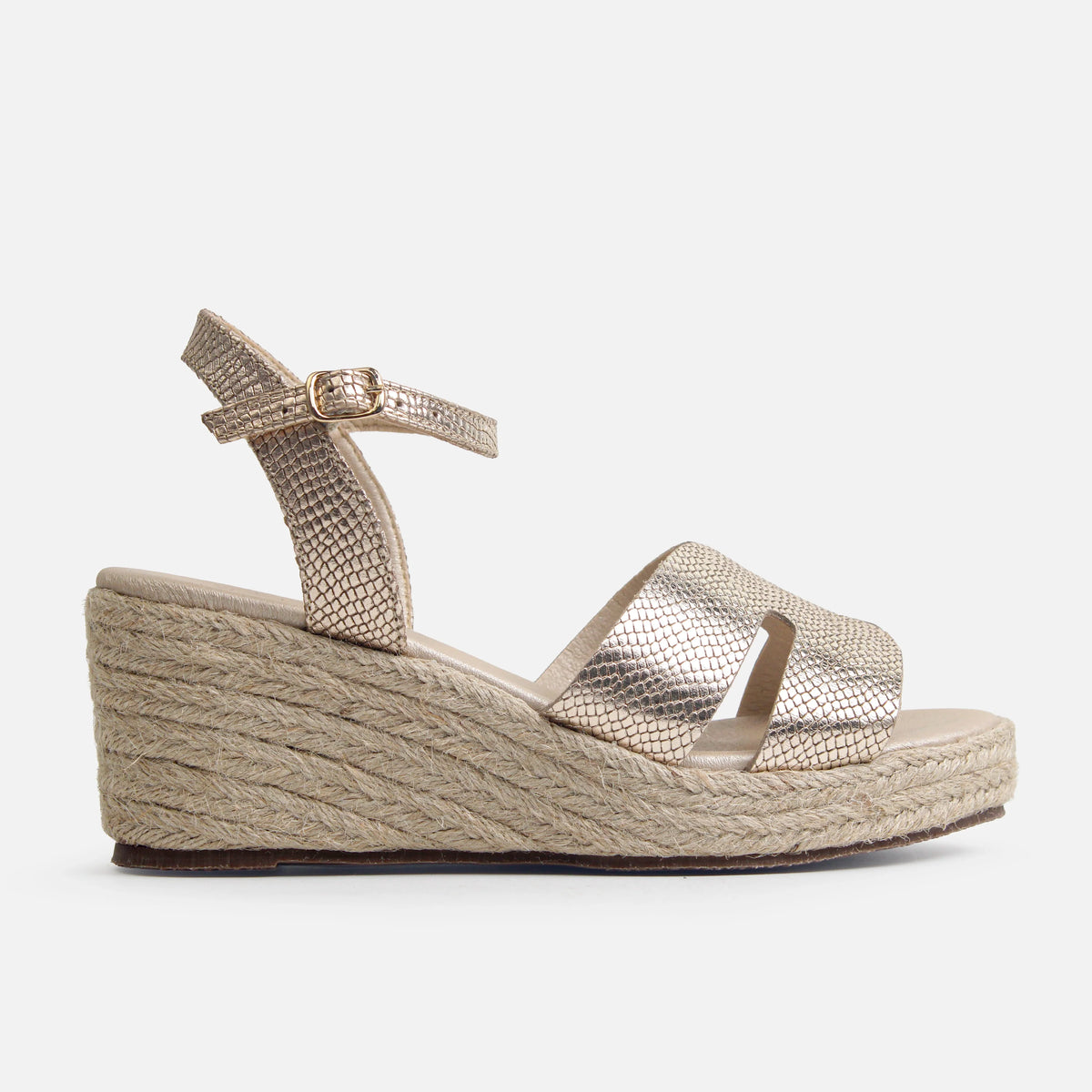 Sandalia plataforma aurel de cuero para mujer - Oro