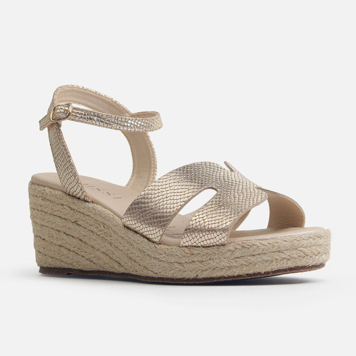 Sandalia plataforma aurel de cuero para mujer - Oro