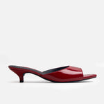 Sandalia tacon jadela de cuero para mujer - Rojo