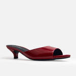 Sandalia tacon jadela de cuero para mujer - Rojo