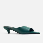 Sandalia tacon jadela de cuero para mujer - Verde