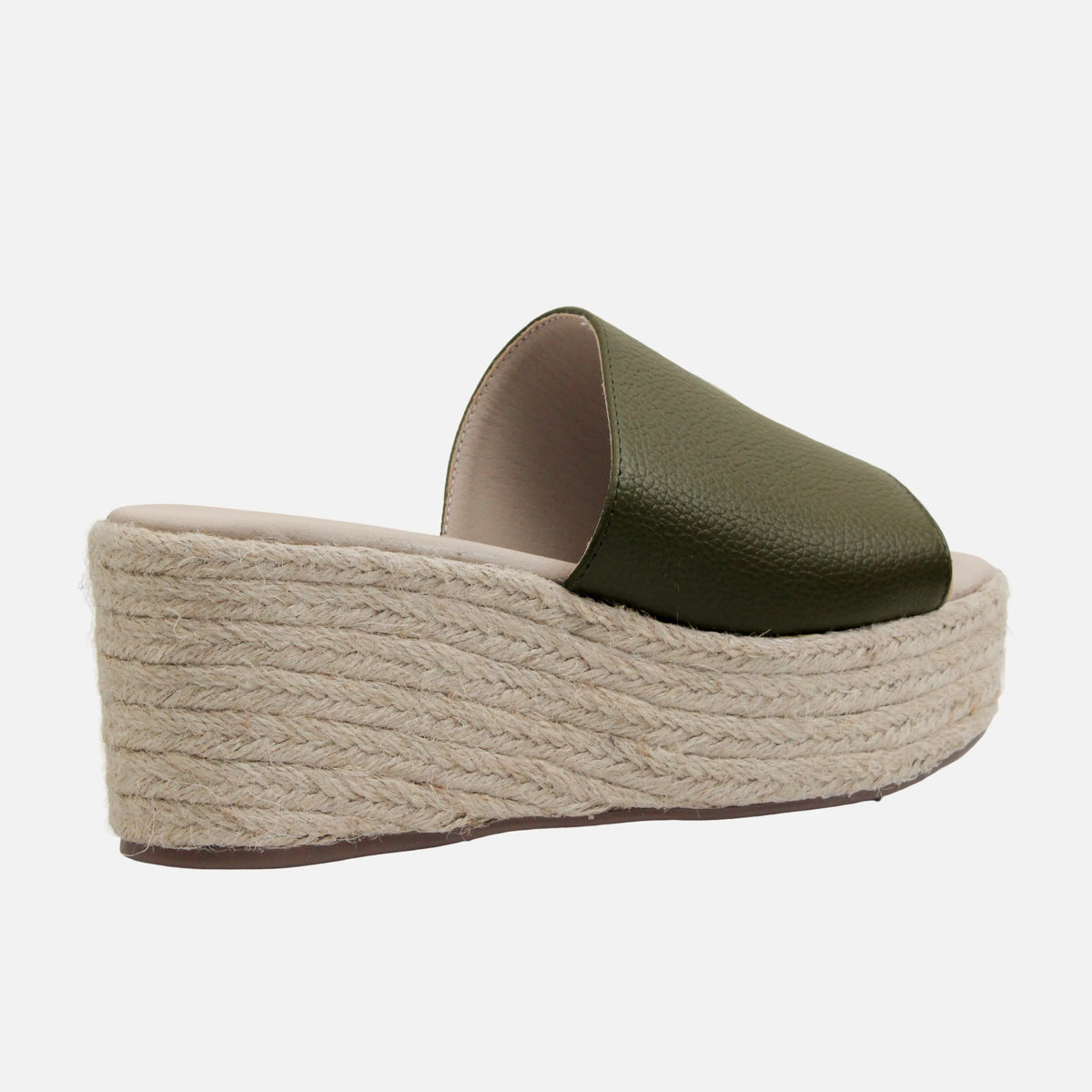 Sandalia plataforma aquamara de cuero para mujer - Verde