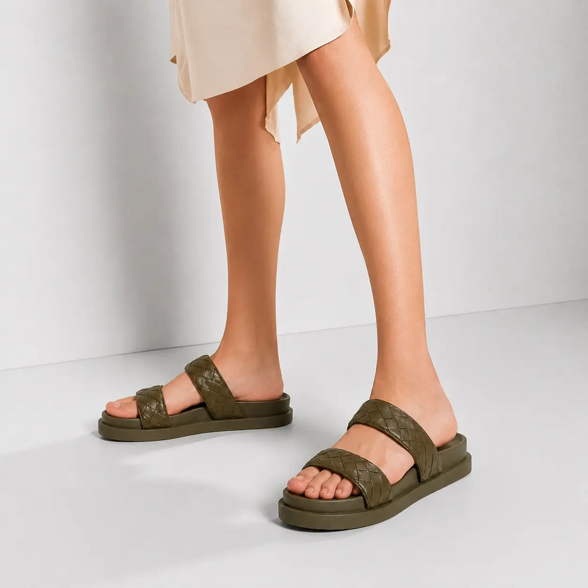 Sandalia flatform lilasis de sintético para mujer - Verde