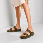 Sandalia flatform lilasis de sintético para mujer - Verde