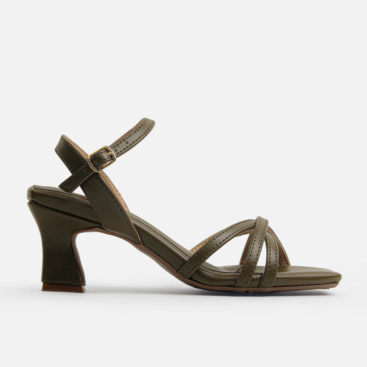 Sandalia tacon clarita de sintético para mujer - Verde