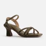 Sandalia tacon clarita de sintético para mujer - Verde