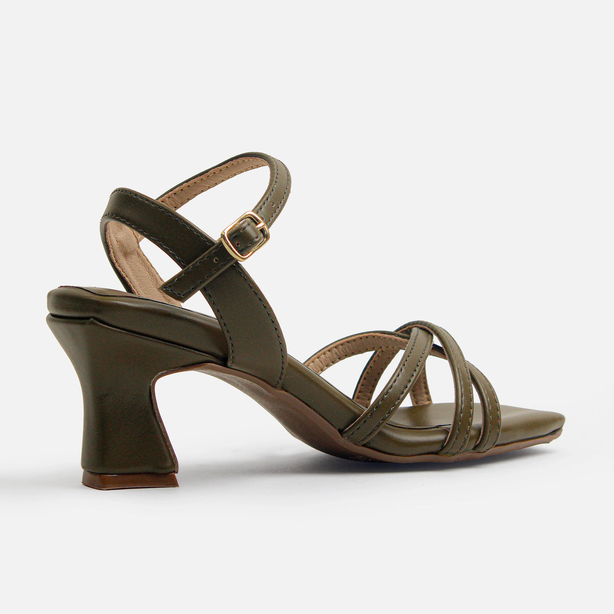 Sandalia tacon clarita de sintético para mujer - Verde