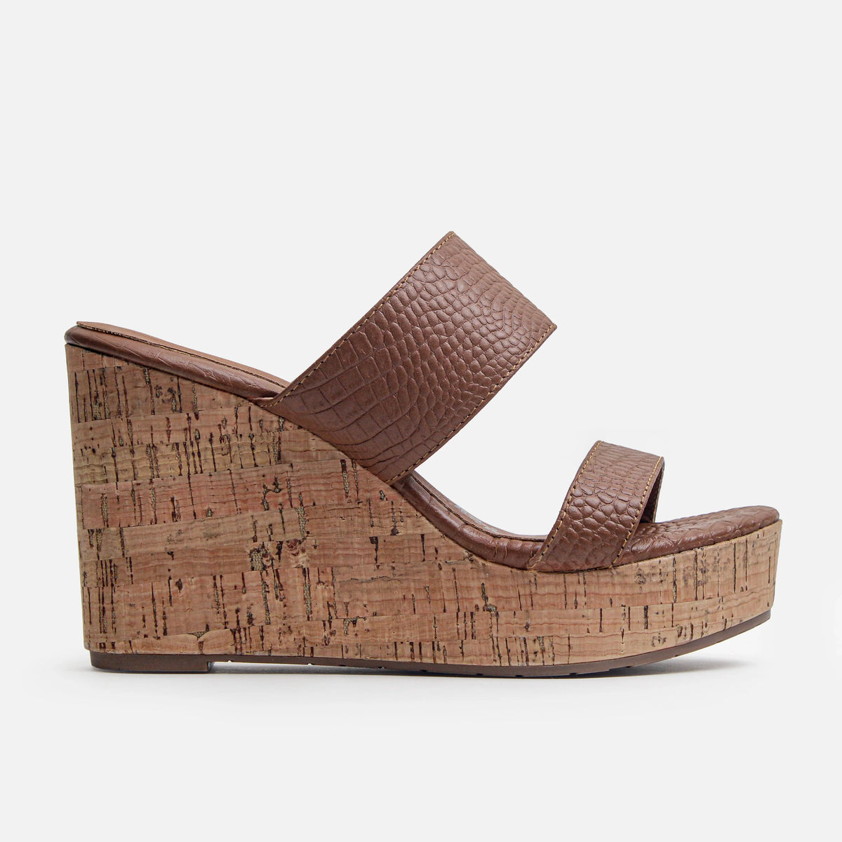 Sandalia plataforma dahlia de cuero para mujer - Miel