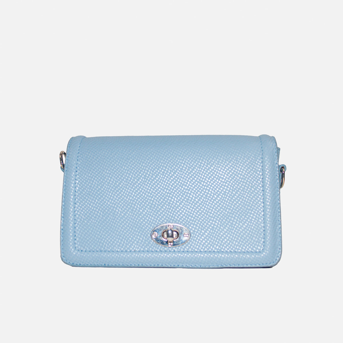 Bolso manos libres luz de cuero para mujer - Celeste