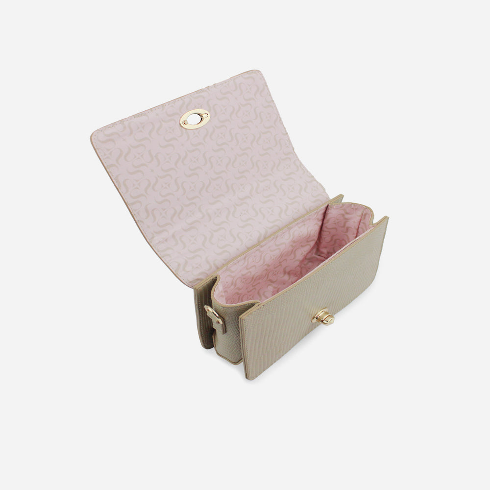 Bolso manos libres luz de cuero para mujer - Taupe