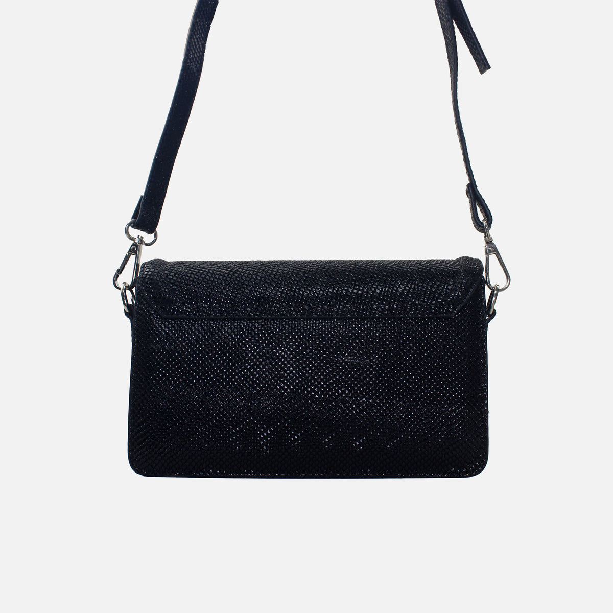 Bolso manos libres luz de cuero para mujer - Negro