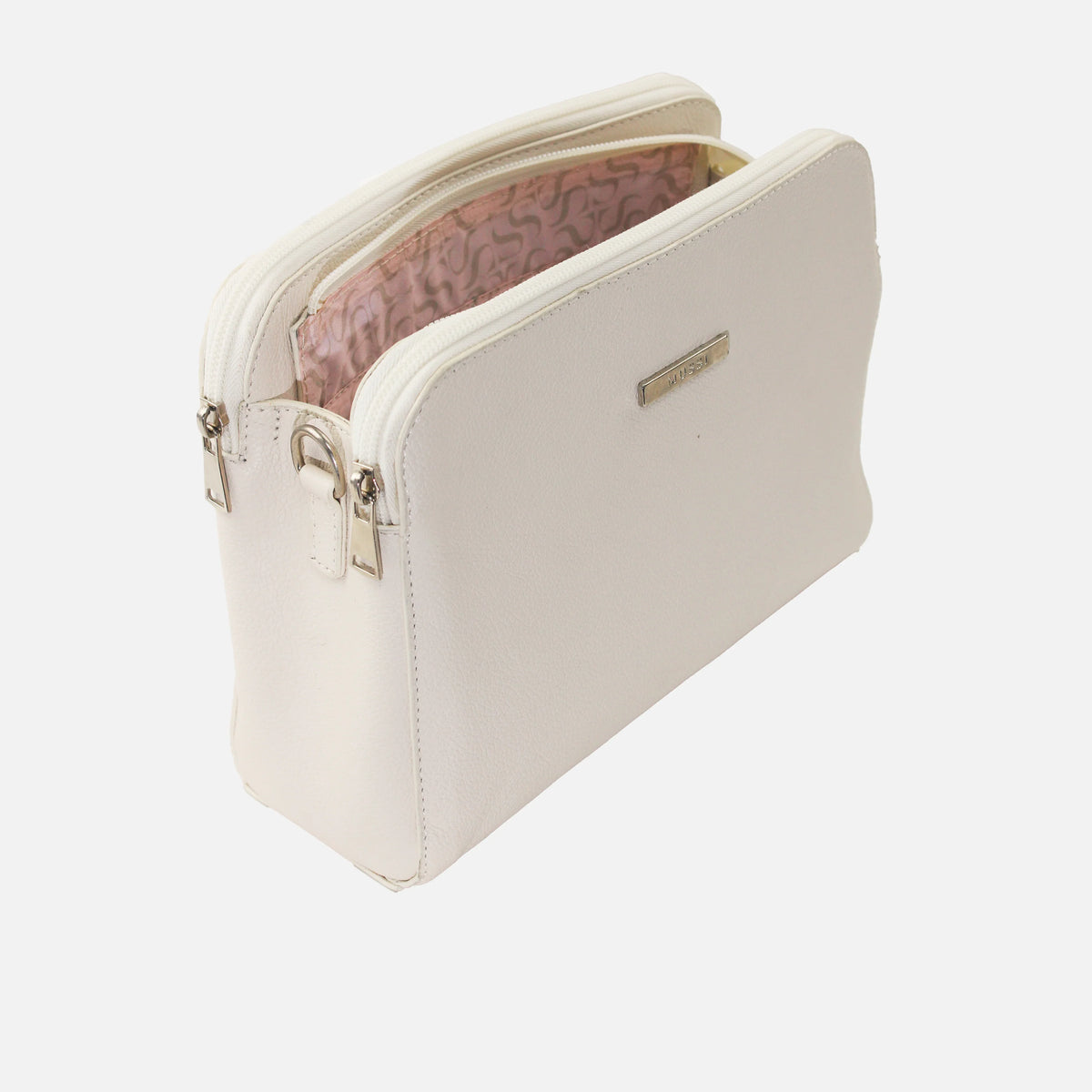 Bolso manos libres arau de cuero para mujer - Hueso